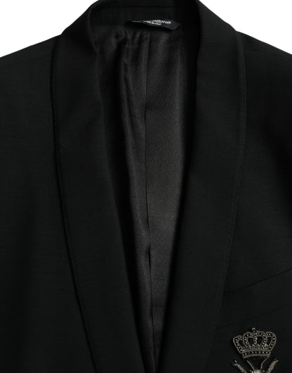  - Black Crown Bee MARTINI Single Breasted Coat Blazer