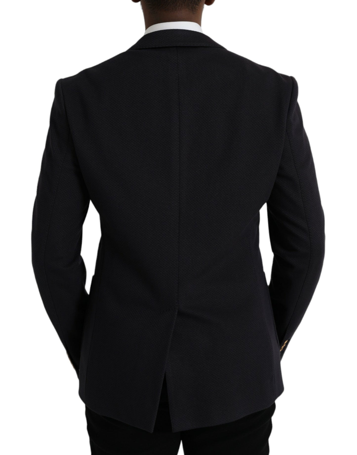  - Dark Blue Crown Bee Double Breasted Blazer