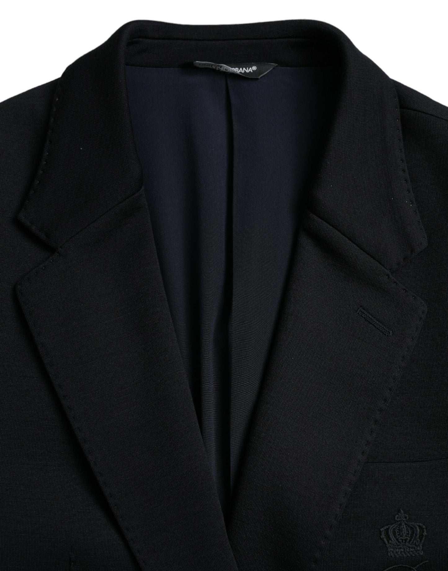  - Black Wool Notch Single Breasted Coat Blazer