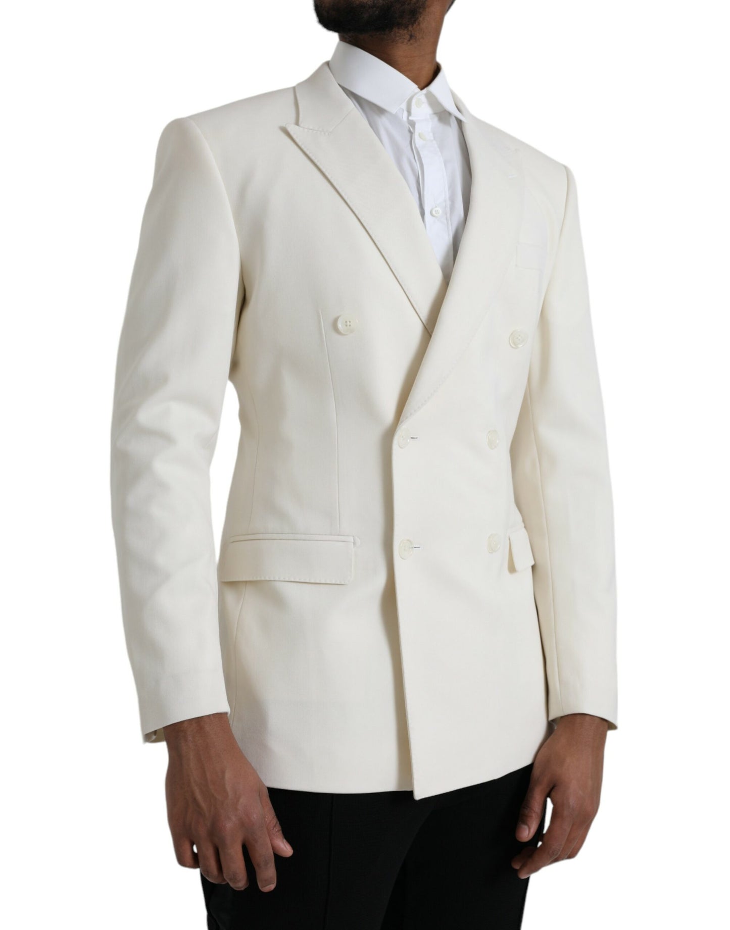  - White Wool MARTINI Double Breasted Blazer