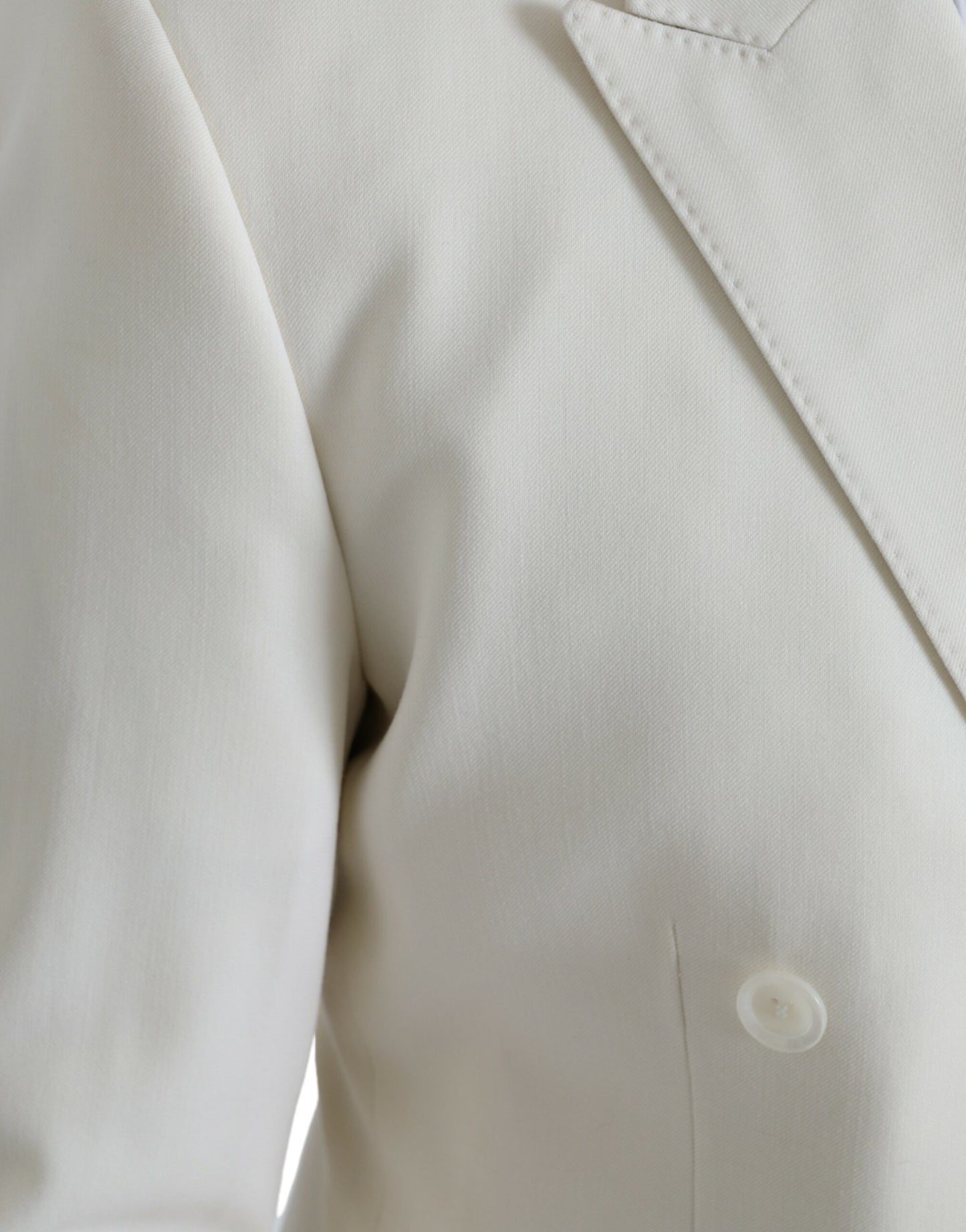  - White Wool MARTINI Double Breasted Blazer