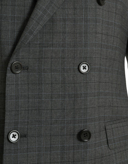  - Gray Plaid Wool MARTINI Formal 2 Piece Suit