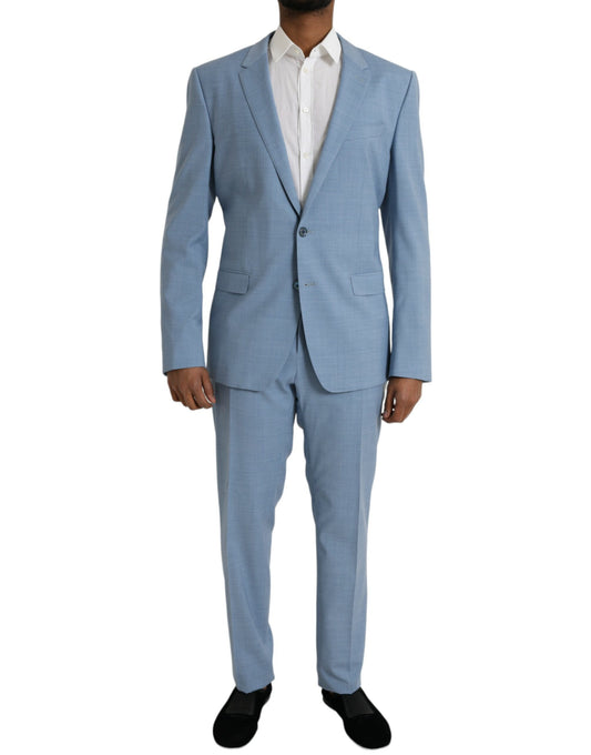  - Light Blue Polyester MARTINI Formal 2 Piece Suit