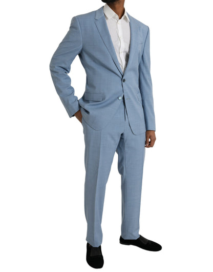  - Light Blue Polyester MARTINI Formal 2 Piece Suit