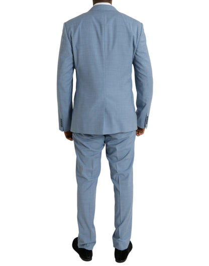  - Light Blue Polyester MARTINI Formal 2 Piece Suit