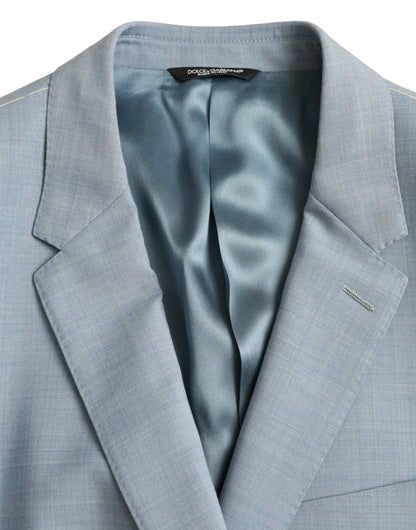  - Light Blue Polyester MARTINI Formal 2 Piece Suit