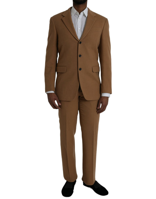  - Brown Cashmere 2 Piece Single Breasted Suit