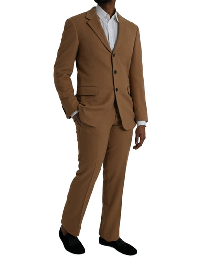  - Brown Cashmere 2 Piece Single Breasted Suit