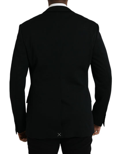  - Black Wool Single Breasted Coat Blazer