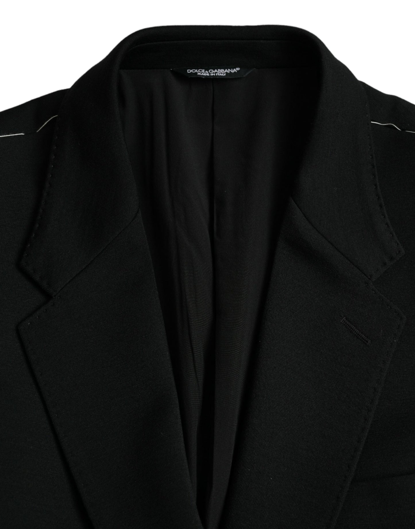  - Black Wool Single Breasted Coat Blazer