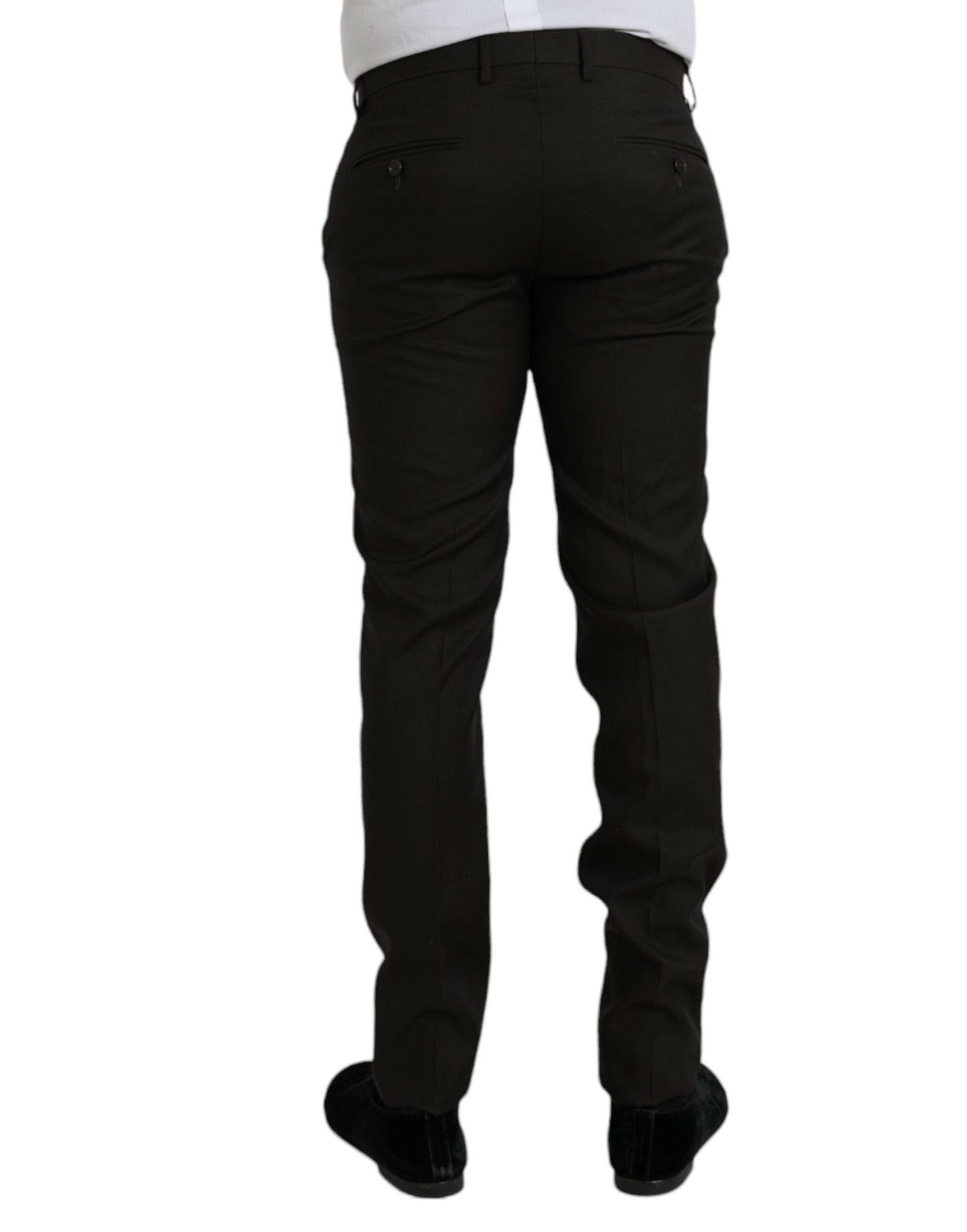  - Dark Brown Wool Slim Fit Formal Pants