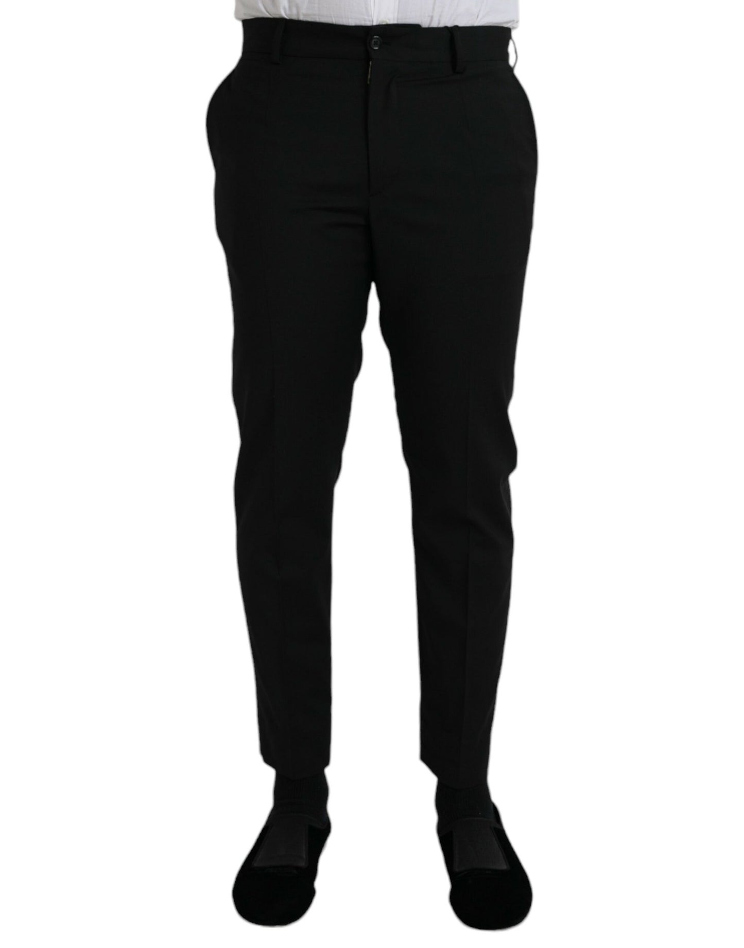  - Black Wool SlimFit Dress Formal Pants