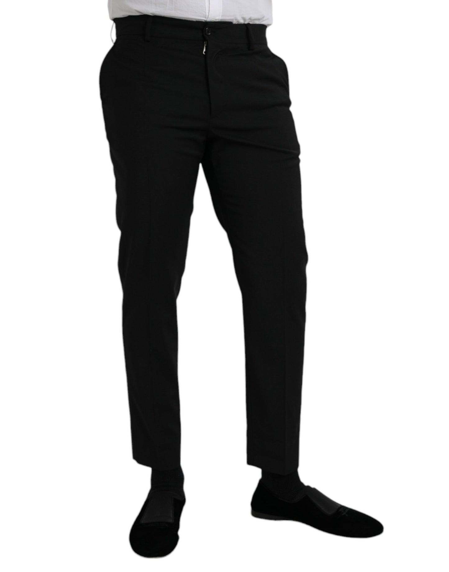  - Black Wool SlimFit Dress Formal Pants