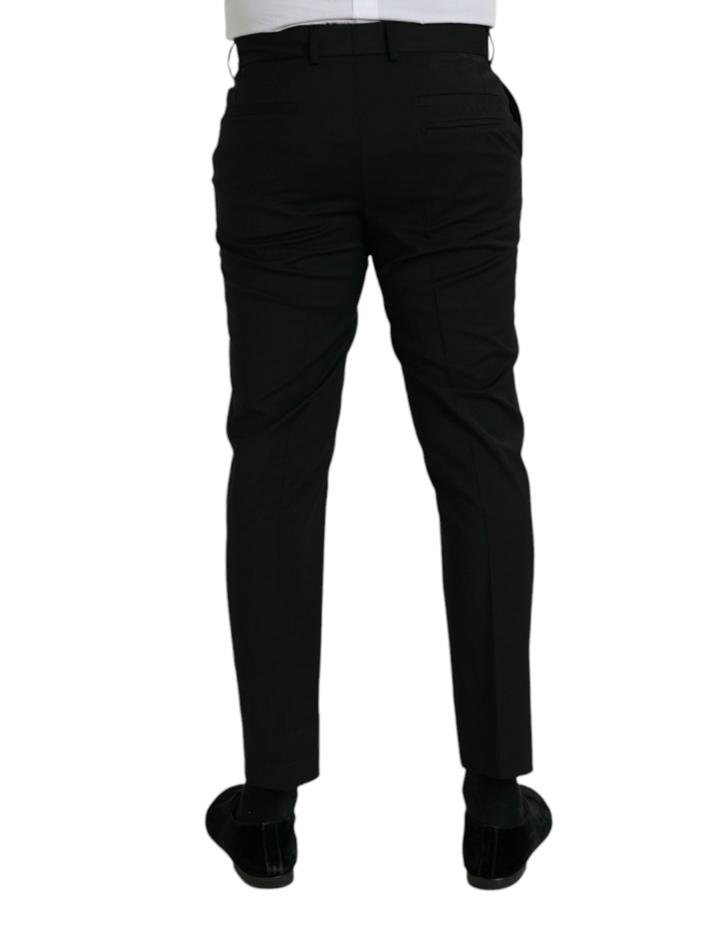  - Black Wool SlimFit Dress Formal Pants