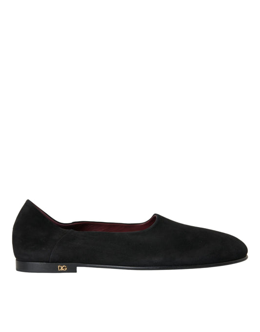  - Black Suede Loafers Formal Dress Slip On Shoes