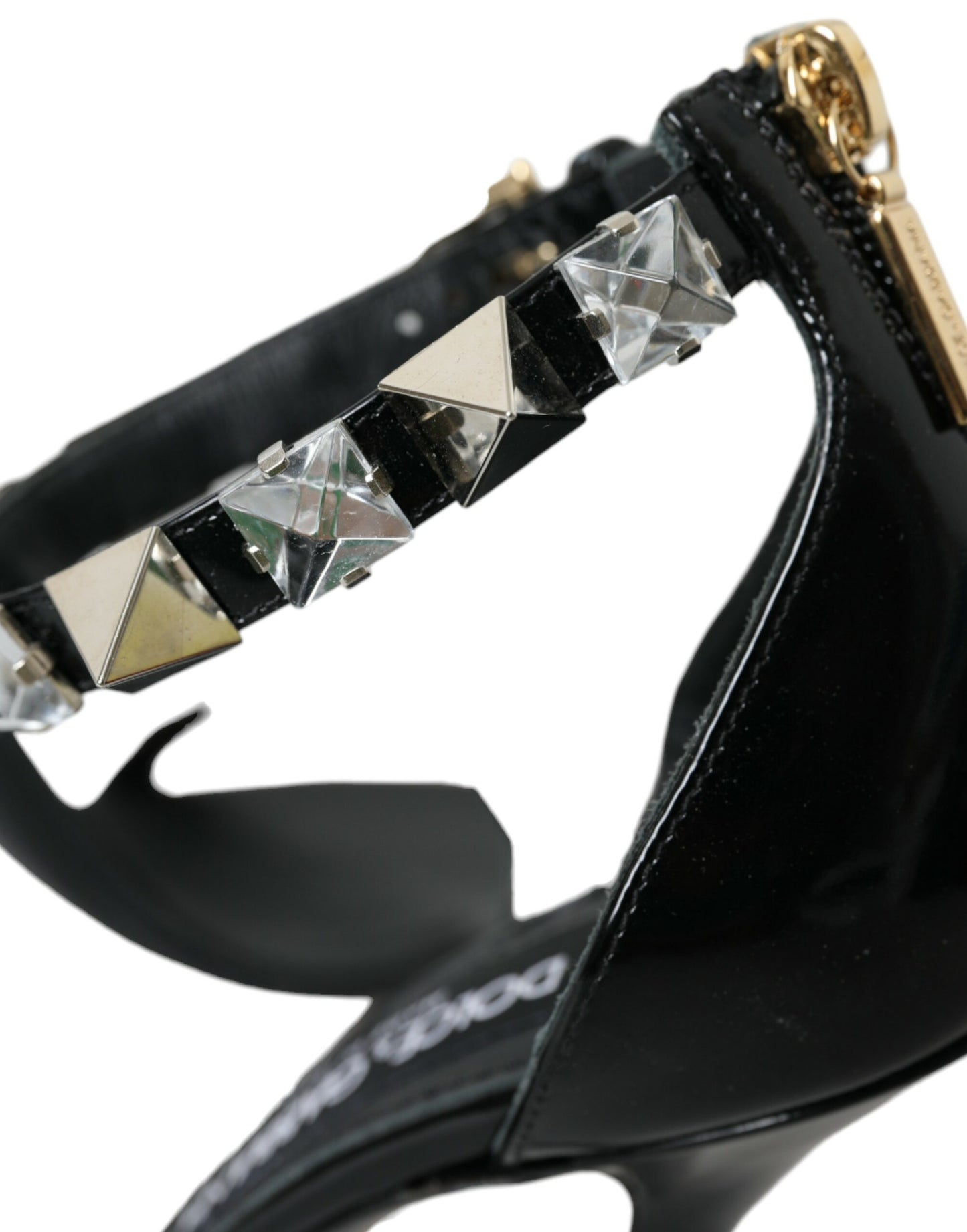  - Black Crystals Sandals Ankle Strap Shoes