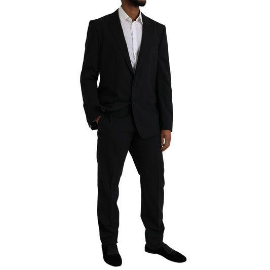  - Black MARTINI Wool Formal 2 Piece Suit