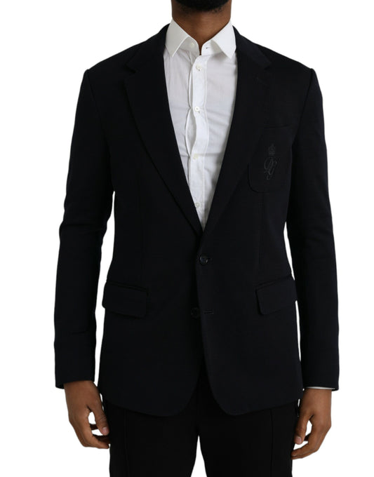  - Black Wool Single Breasted Coat Blazer