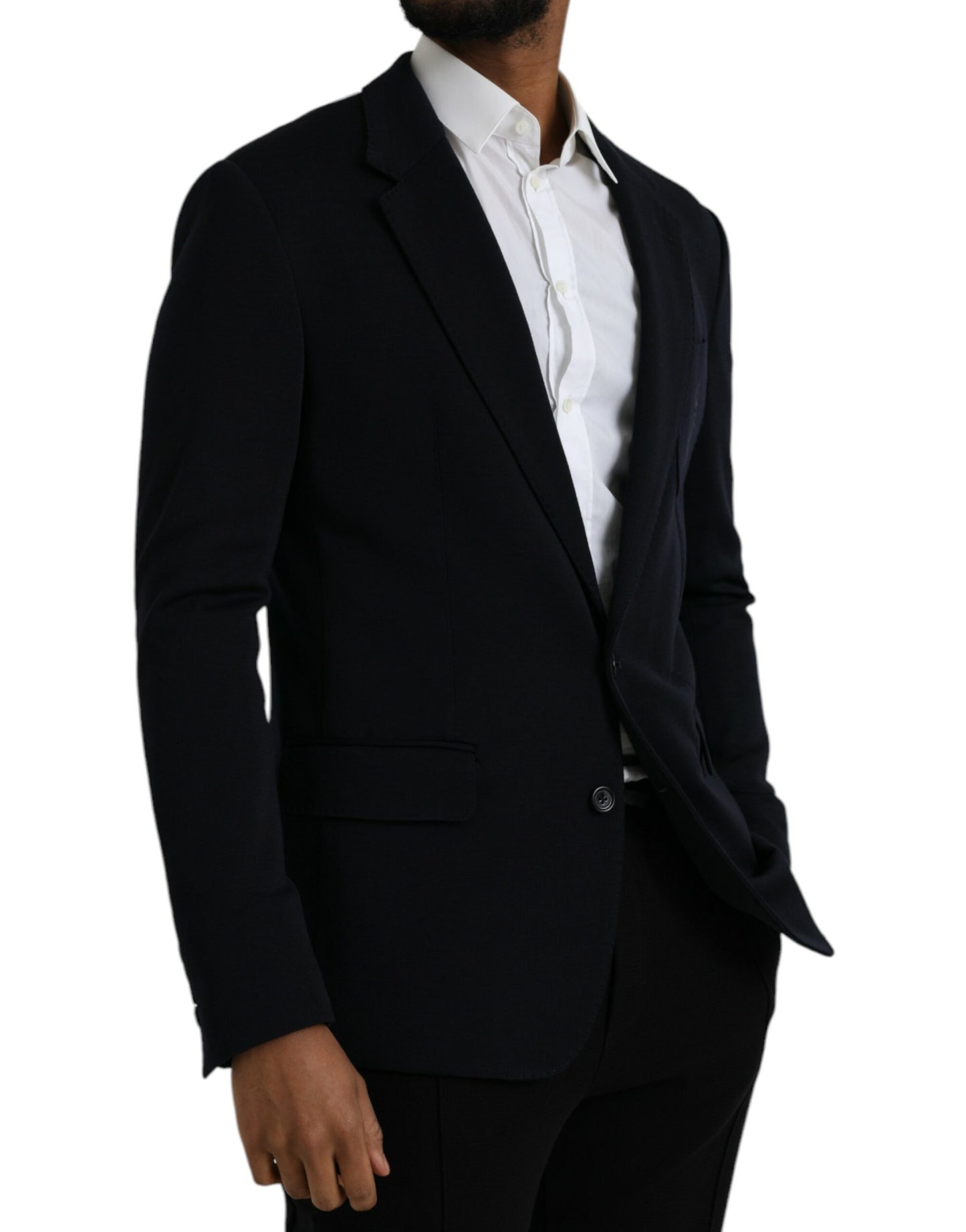  - Black Wool Single Breasted Coat Blazer