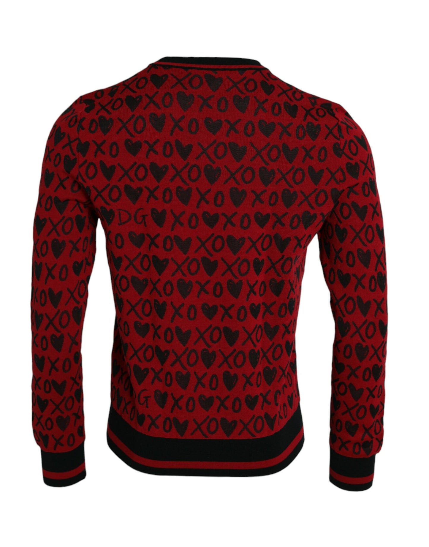  - Red Black XOXO Crew Neck Pullover Sweater