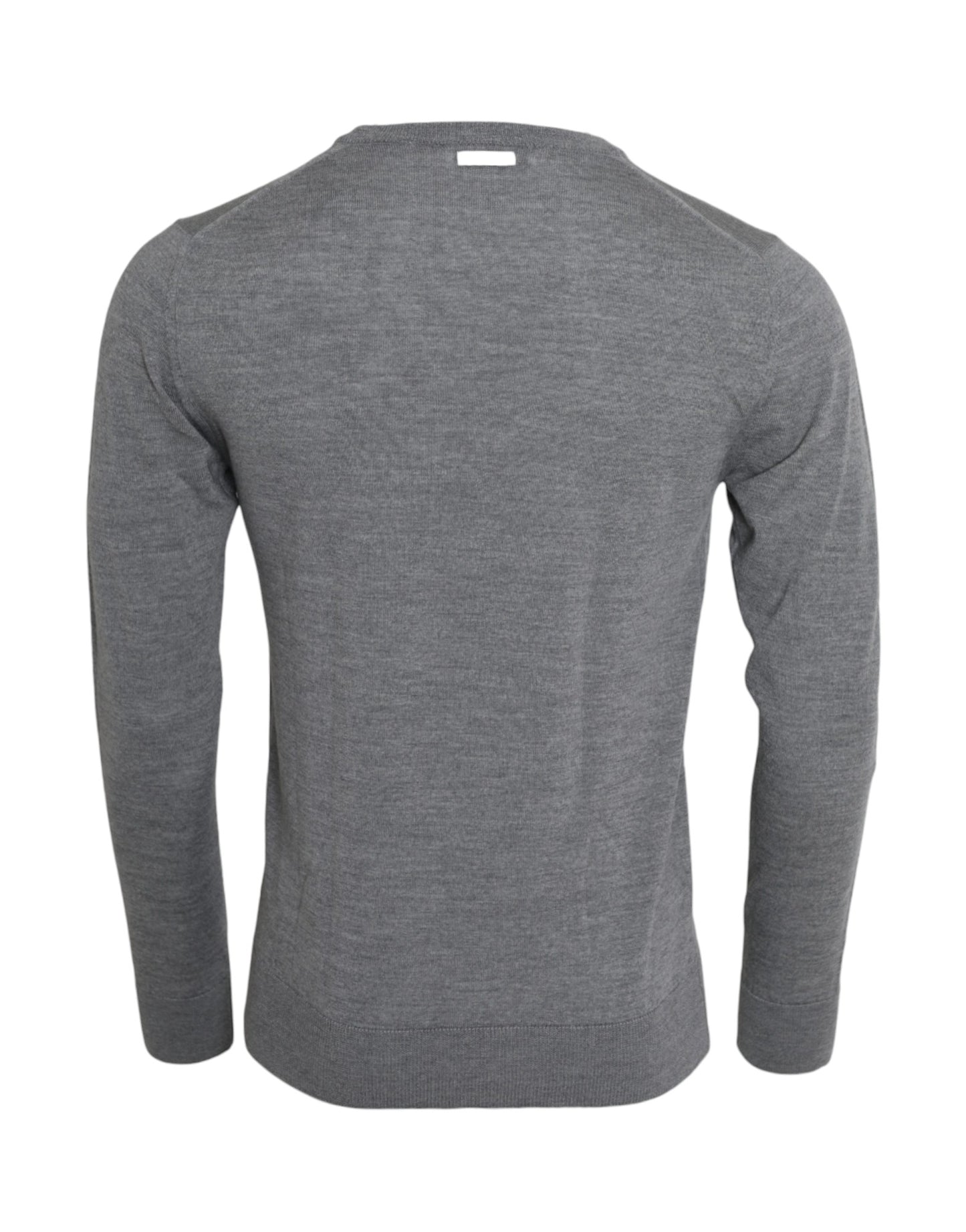  - Ash Gray Wool Crew Neck Pullover Sweater