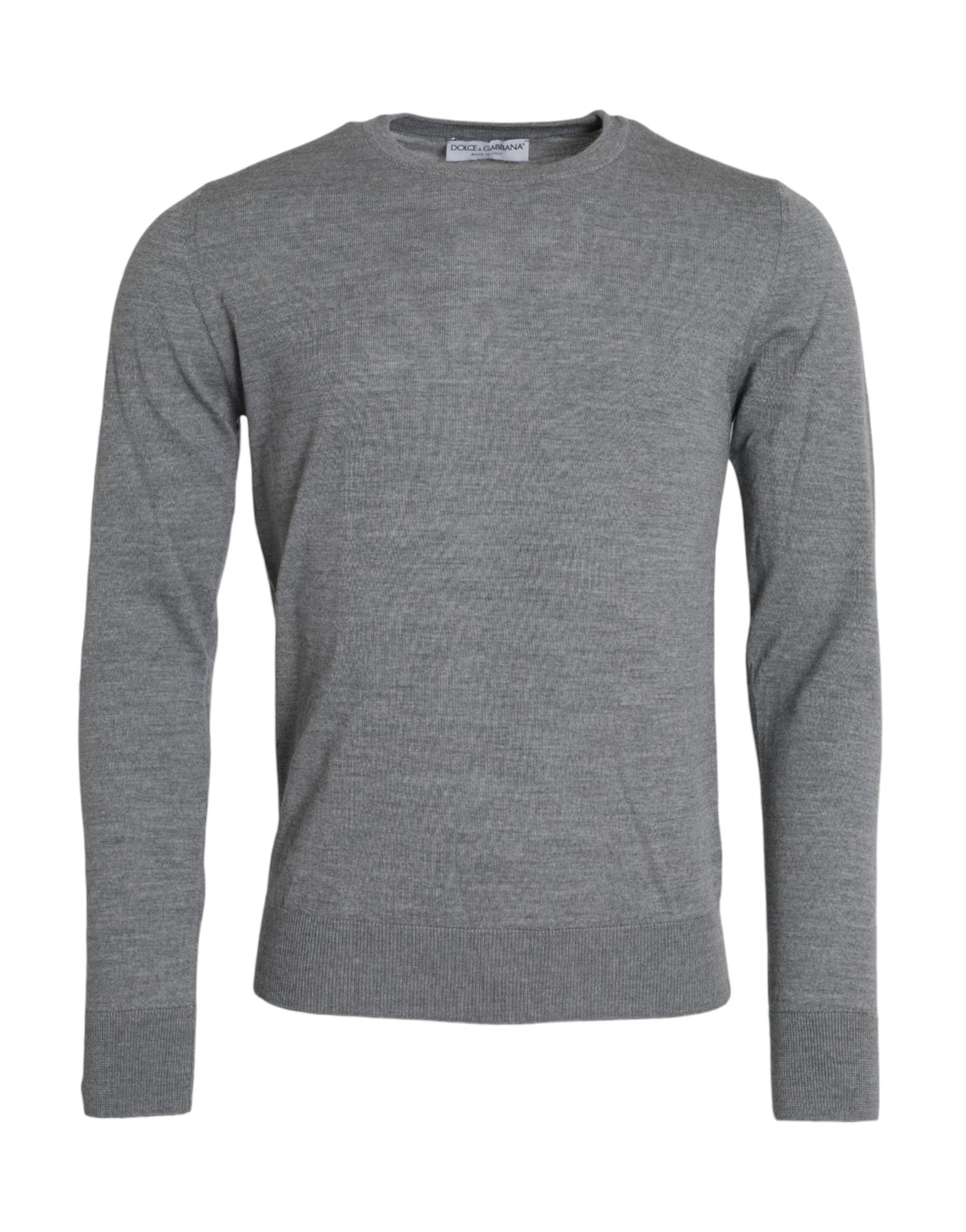  - Ash Gray Wool Crew Neck Pullover Sweater