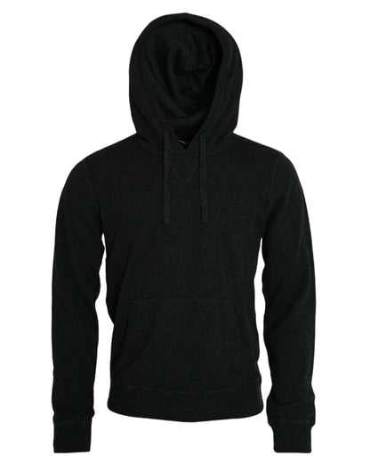 Dark Gray Cashmere Hooded Pullover Sweater - The Luxe Alliance