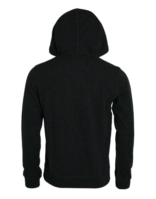 Dark Gray Cashmere Hooded Pullover Sweater - The Luxe Alliance