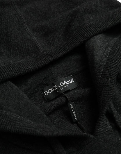Dark Gray Cashmere Hooded Pullover Sweater - The Luxe Alliance