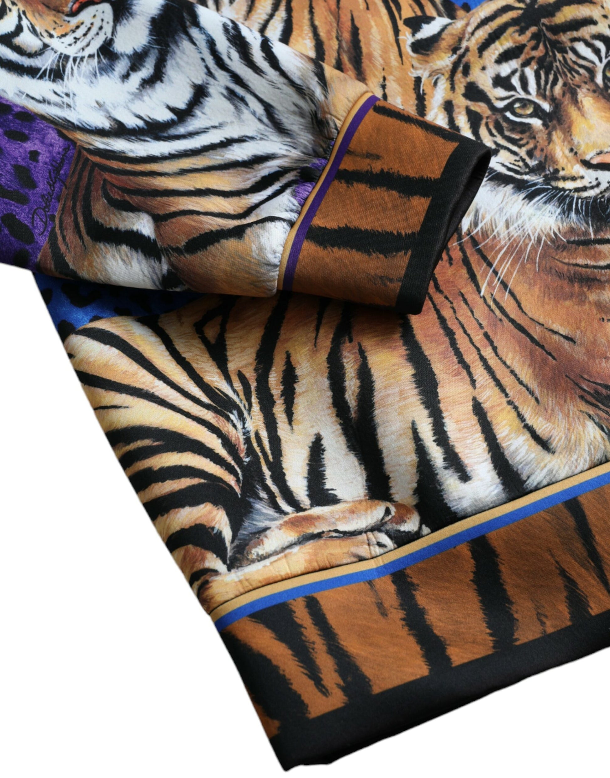 Dolce & Gabbana Multicolor Tiger Hooded Sweatshirt