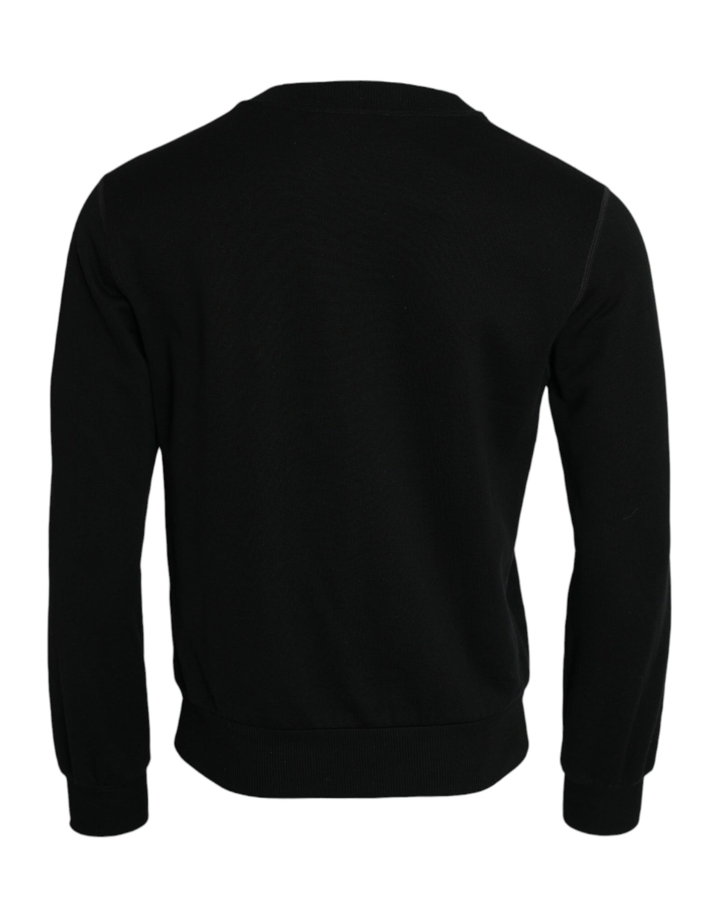  - Black Cotton Long Sleeves Sweatshirt Sweater