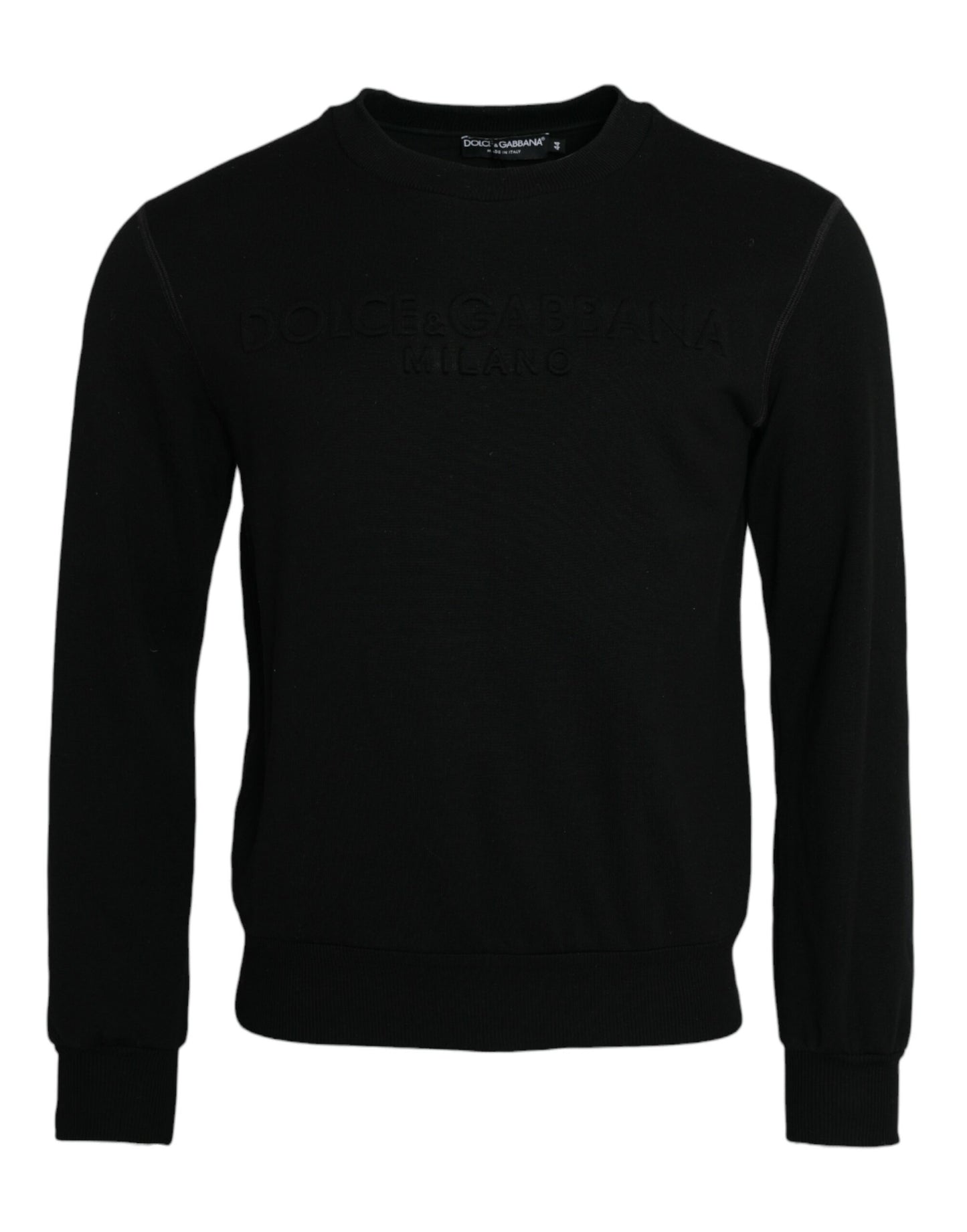  - Black Cotton Long Sleeves Sweatshirt Sweater