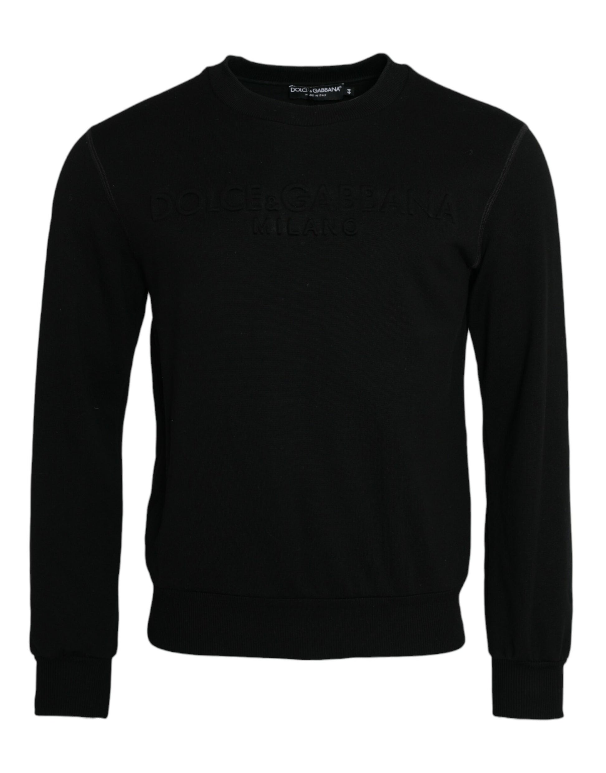 Black Cotton Long Sleeves Sweatshirt Sweater