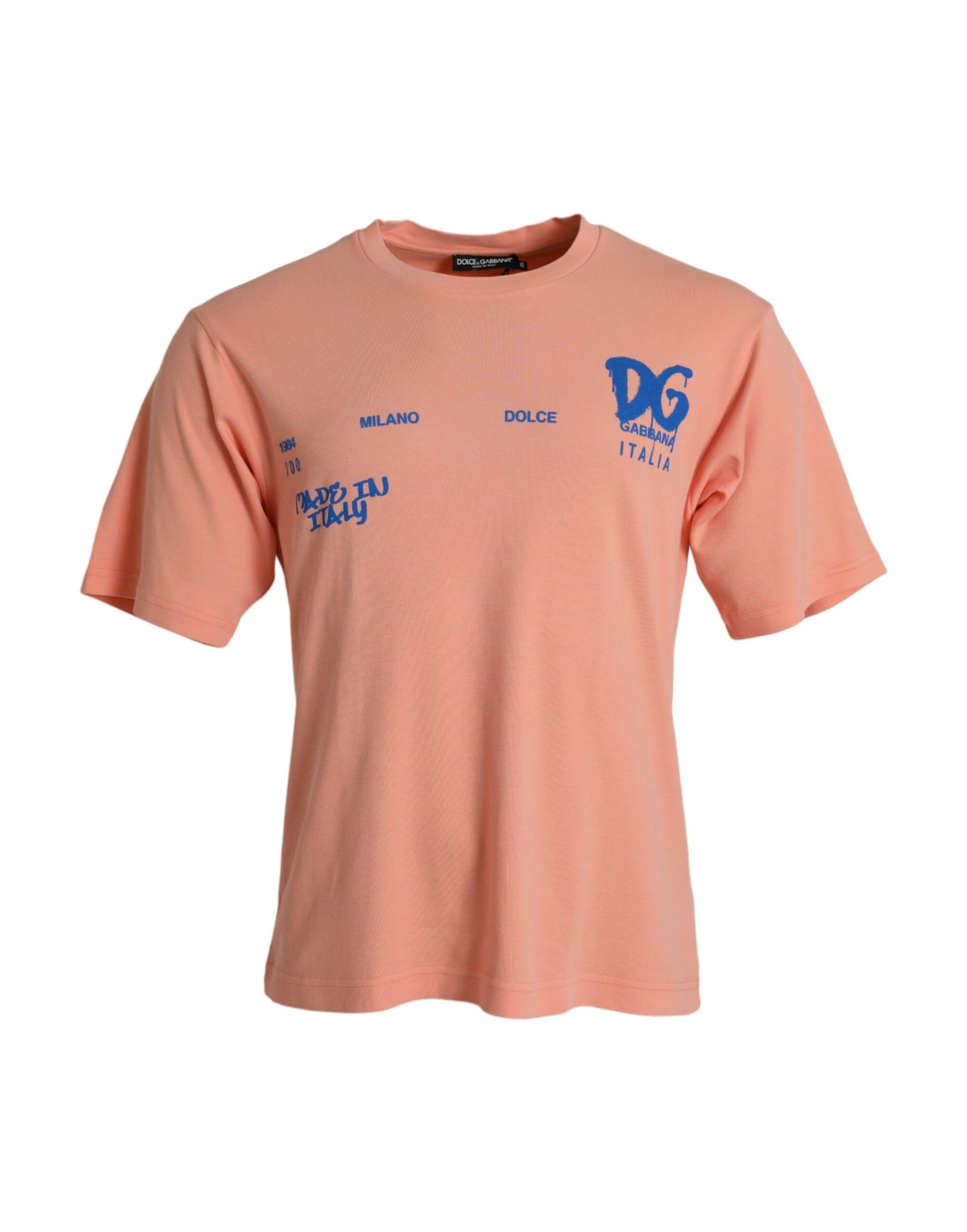  - Coral Cotton Logo Print Short Sleeve T-shirt