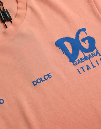  - Coral Cotton Logo Print Short Sleeve T-shirt