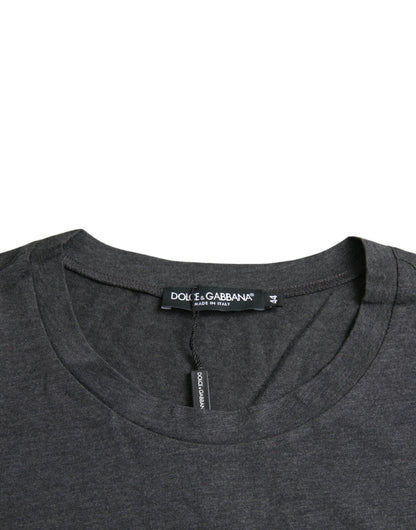  - Gray Logo Print Crewneck Short Sleeve T-shirt