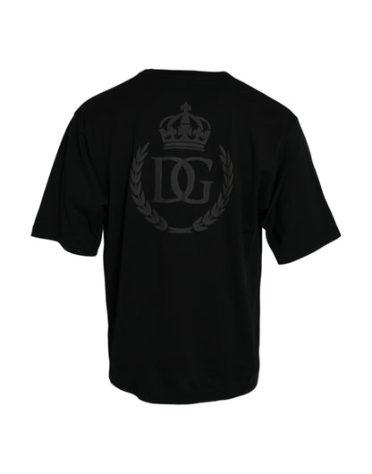  - Black Logo Embossed Crew Neck Short Sleeves T-shirt