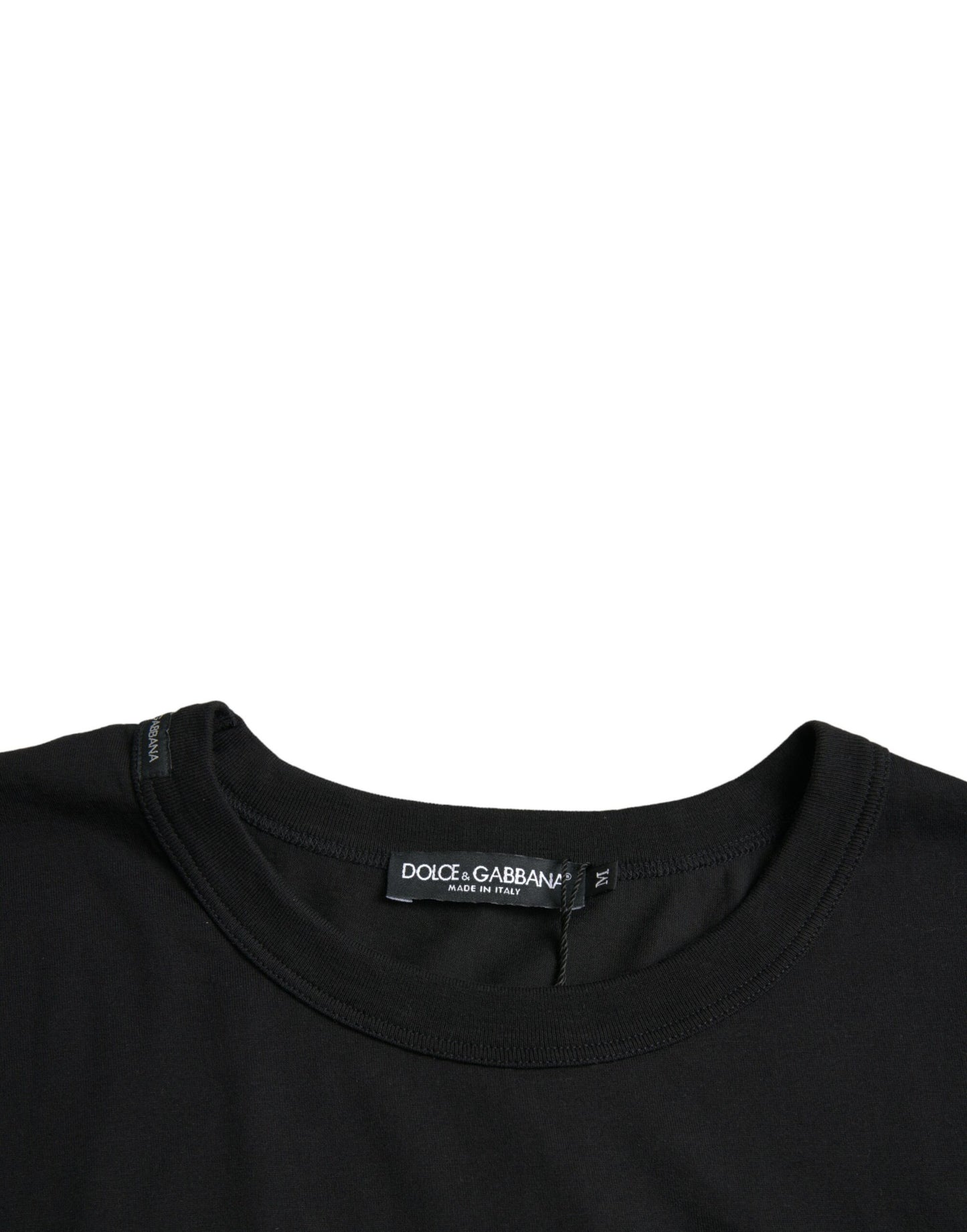  - Black Logo Embossed Crew Neck Short Sleeves T-shirt