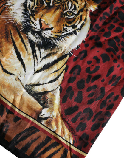  - Multicolor Tiger Print Cotton Short Sleeves T-shirt