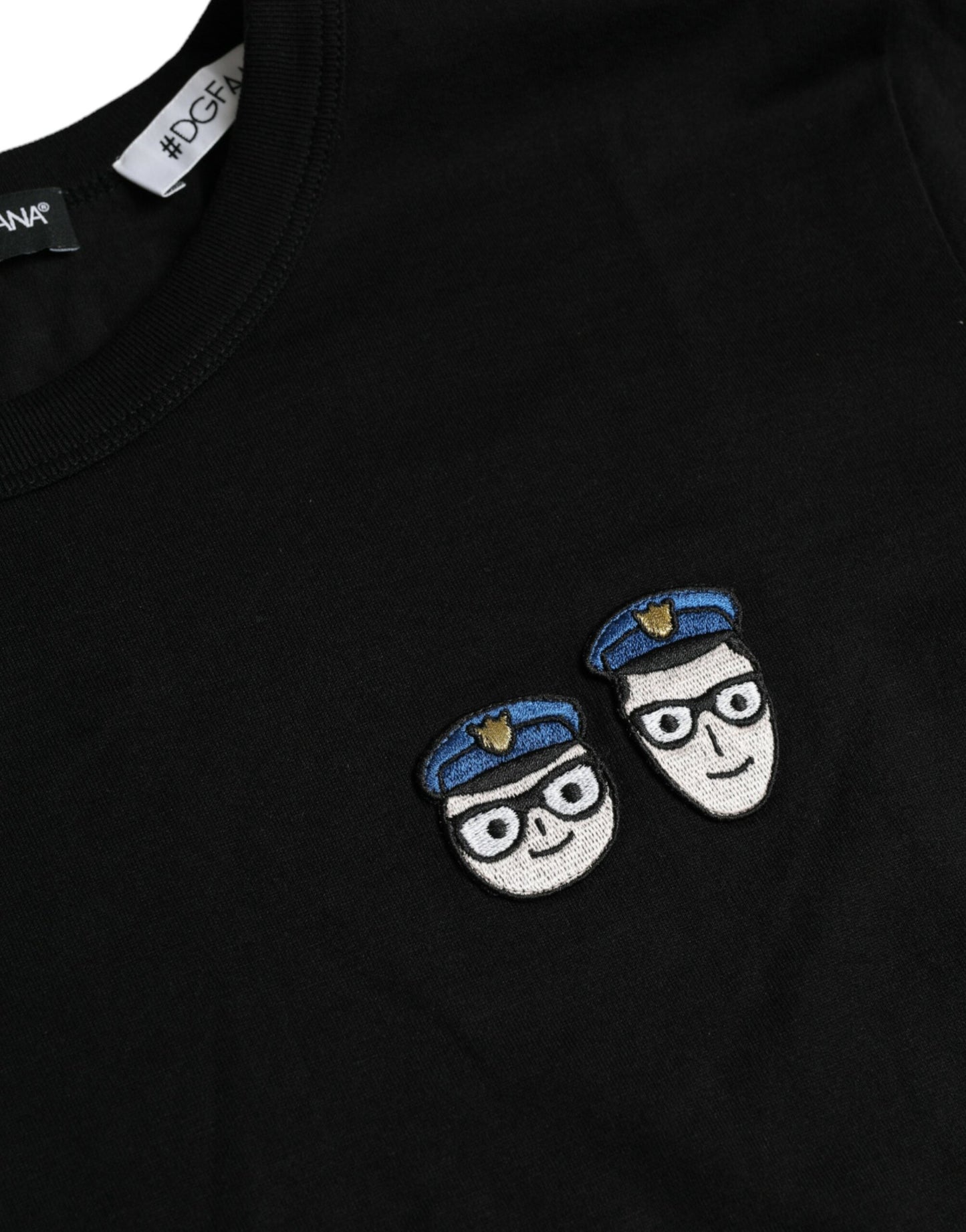  - Black #DGFamily Cotton Crew Neck T-shirt