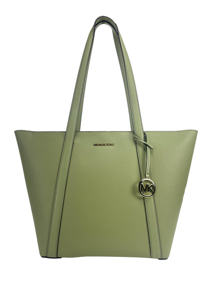 Michael Kors Large Pratt Shoulder Zip Tote Bag in Light Sage