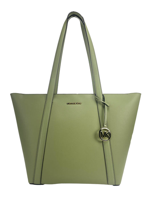 Michael Kors Large Pratt Shoulder Zip Tote Bag in Light Sage