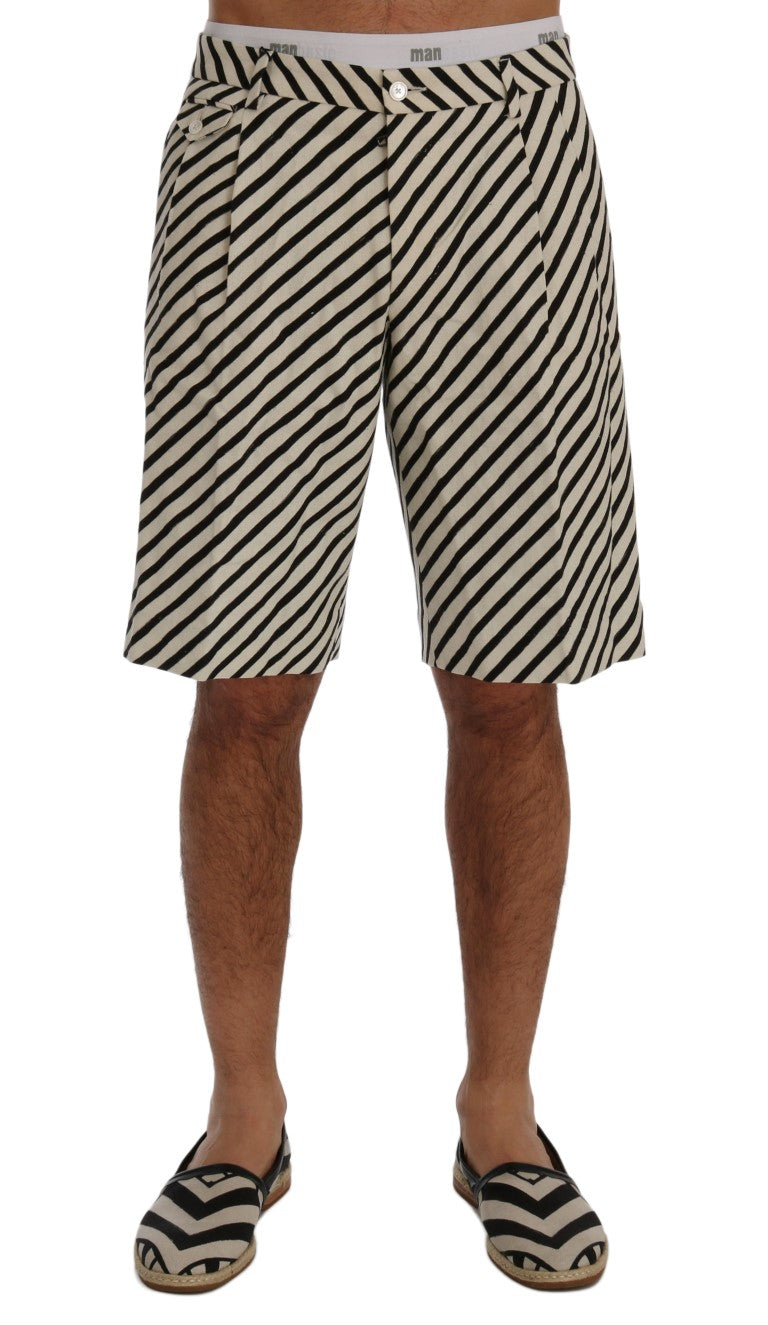  - Striped Hemp Casual Shorts