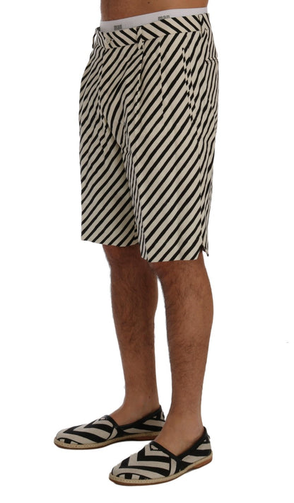  - Striped Hemp Casual Shorts