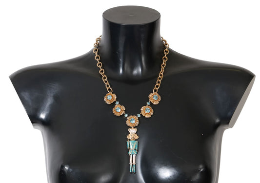  - Elegant Gold Crystal Statement Necklace