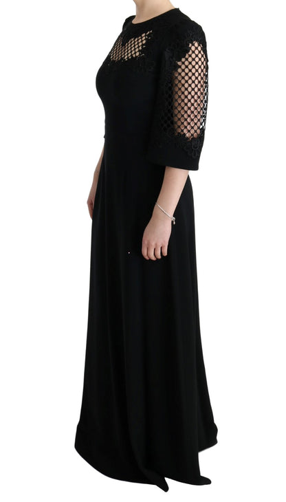  - Elegant Black Floral Maxi Dress