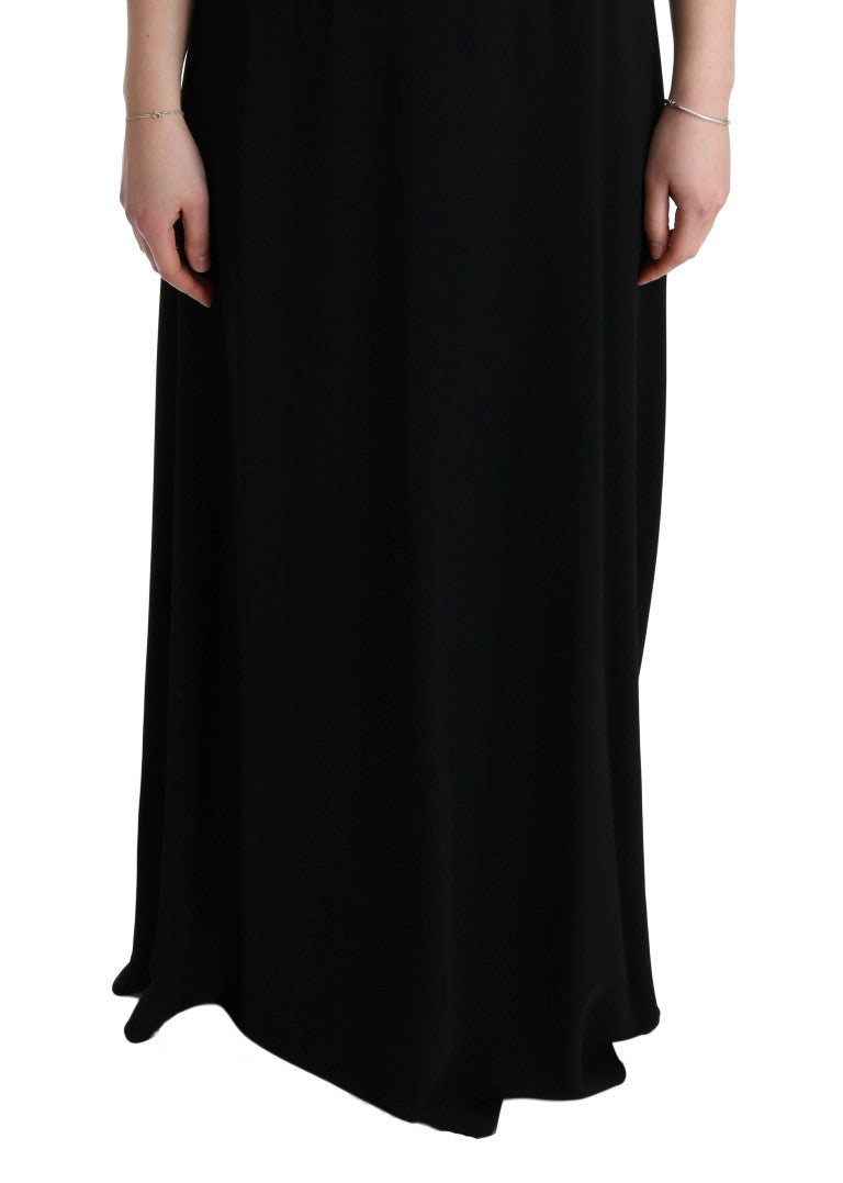  - Elegant Black Floral Maxi Dress