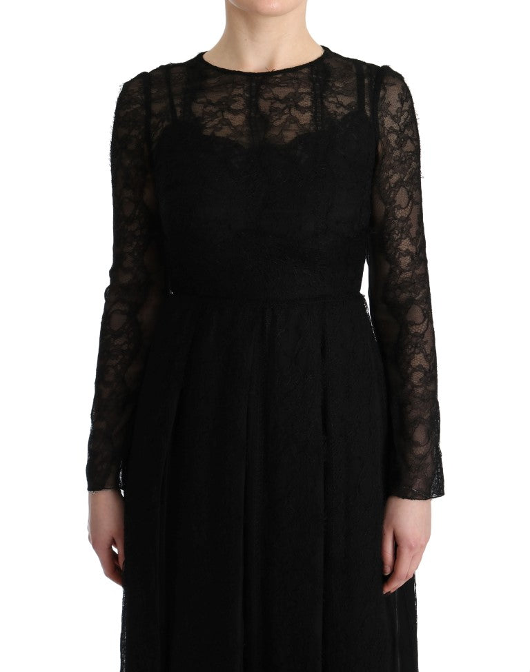  - Elegant Black Sheath Long Sleeve Dress