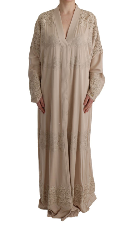  - Elegant Beige Cape Kaftan Dress