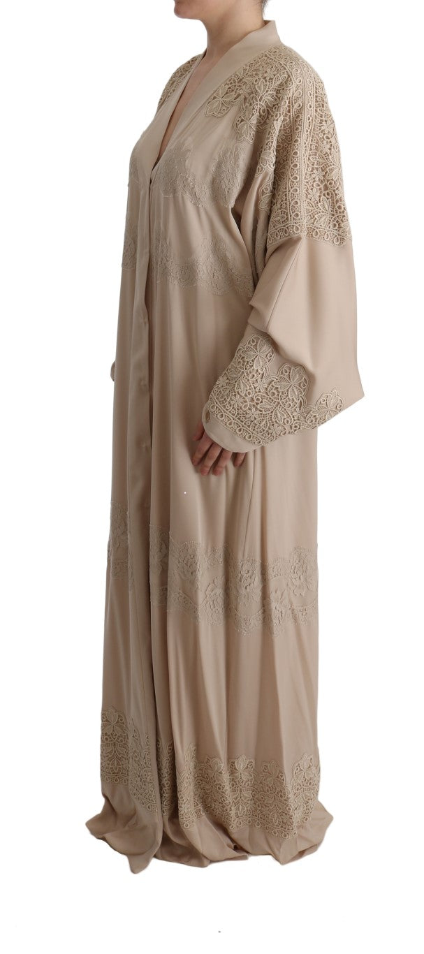  - Elegant Beige Cape Kaftan Dress